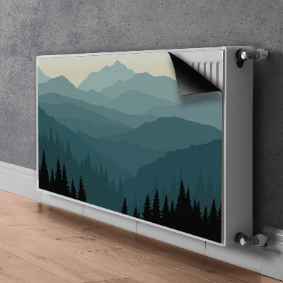 Magnetic radiator mat View of the mountains