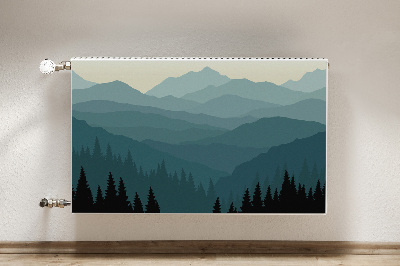 Magnetic radiator mat View of the mountains