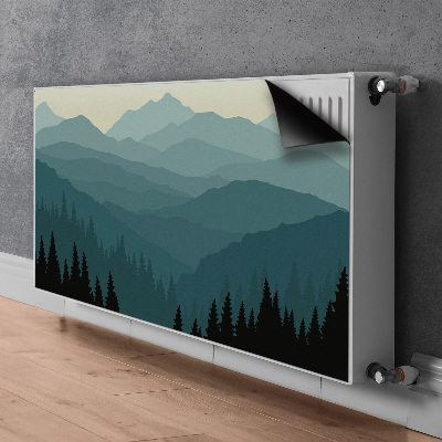 Magnetic radiator mat View of the mountains