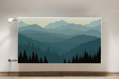 Magnetic radiator mat View of the mountains