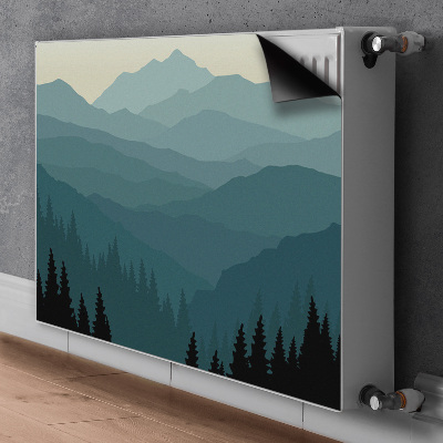 Magnetic radiator mat View of the mountains