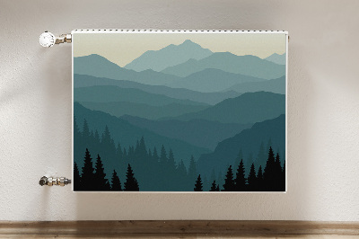 Magnetic radiator mat View of the mountains