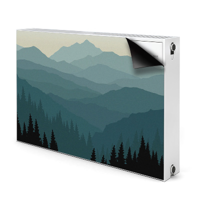 Magnetic radiator mat View of the mountains