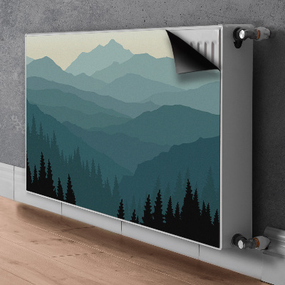 Magnetic radiator mat View of the mountains