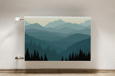 Magnetic radiator mat View of the mountains