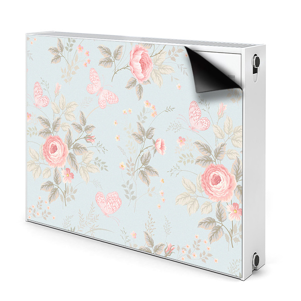 Magnetic radiator mat Roses and butterflies