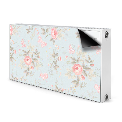 Magnetic radiator mat Roses and butterflies