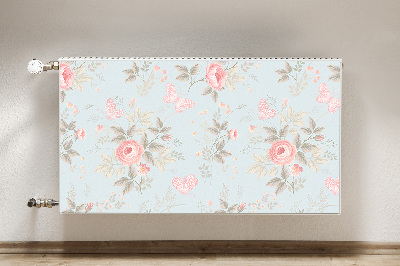 Magnetic radiator mat Roses and butterflies