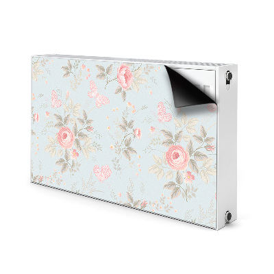 Magnetic radiator mat Roses and butterflies