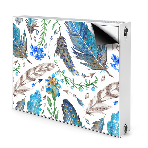 Magnetic radiator mat Bird feathers