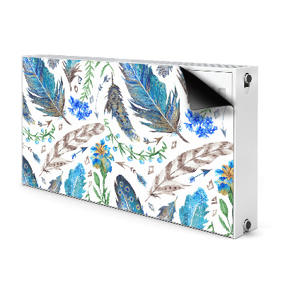 Magnetic radiator mat Bird feathers