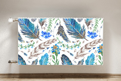 Magnetic radiator mat Bird feathers