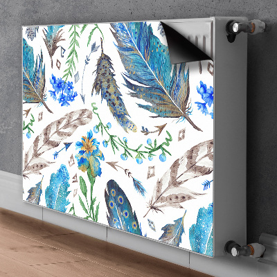 Magnetic radiator mat Bird feathers