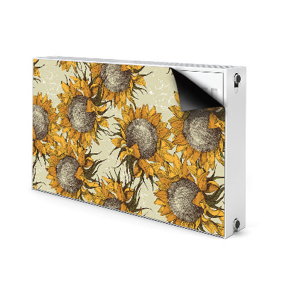 Magnetic radiator mat Retro sunflowers