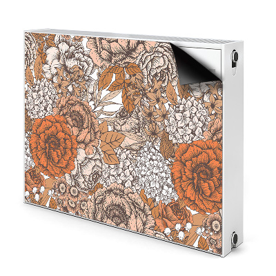 Decorative radiator mat Orange roses