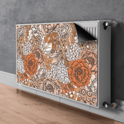 Decorative radiator mat Orange roses