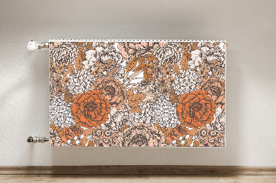 Decorative radiator mat Orange roses