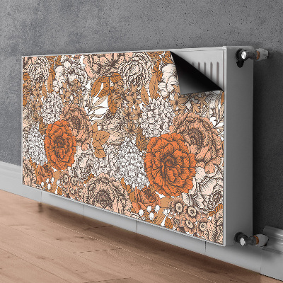 Decorative radiator mat Orange roses