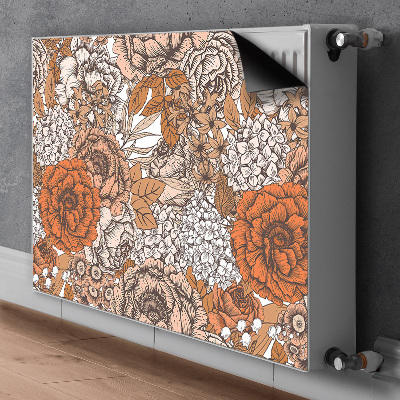 Decorative radiator mat Orange roses