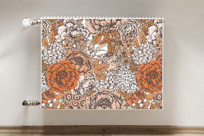 Decorative radiator mat Orange roses