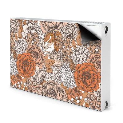 Decorative radiator mat Orange roses