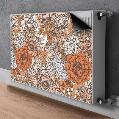 Decorative radiator mat Orange roses