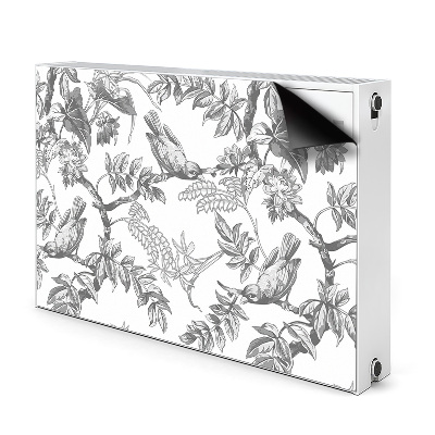 Decorative radiator cover Gray birds