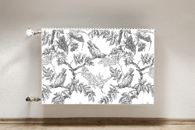 Decorative radiator cover Gray birds