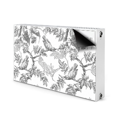 Decorative radiator cover Gray birds