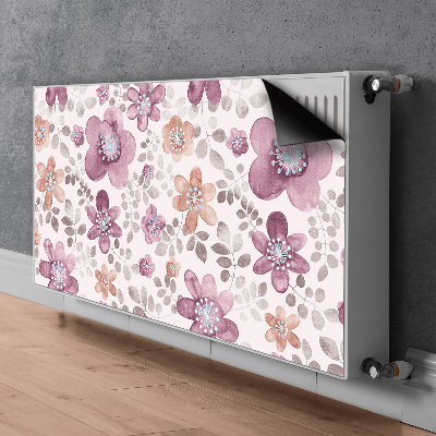 Magnetic radiator mat Pink flowers