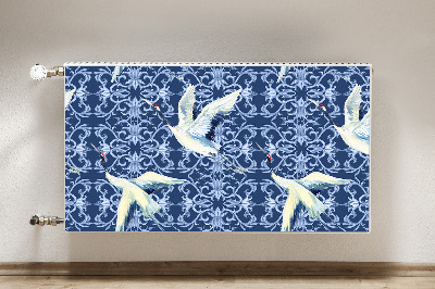 Radiator cover Chinese cranes