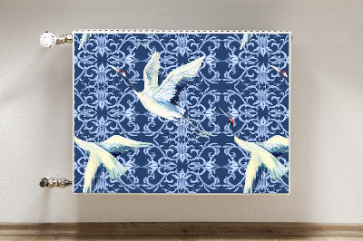 Radiator cover Chinese cranes