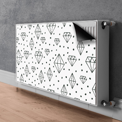 Magnetic radiator mat Drawn diamonds