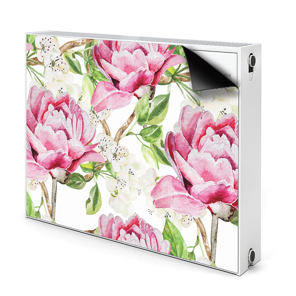 Magnetic radiator mat Pink peonies