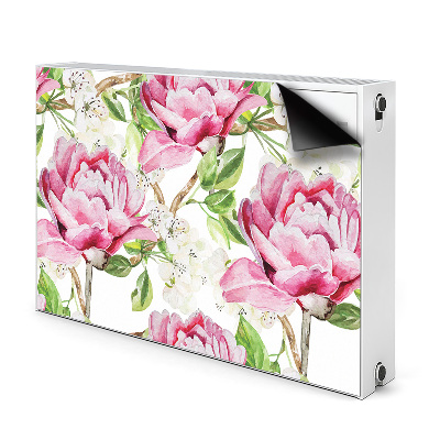 Magnetic radiator mat Pink peonies