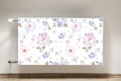 Decorative radiator mat Pastel flowers