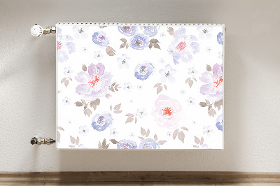 Decorative radiator mat Pastel flowers