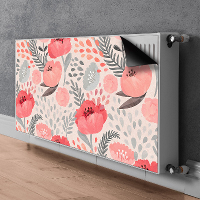 Magnetic radiator cover Painted poppies