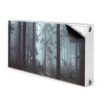 Magnetic radiator cover Foggy forest