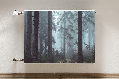 Magnetic radiator cover Foggy forest