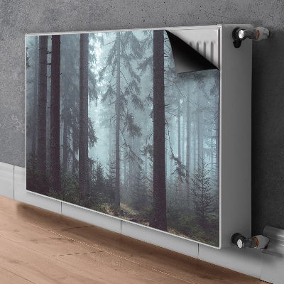 Magnetic radiator cover Foggy forest