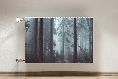 Magnetic radiator cover Foggy forest