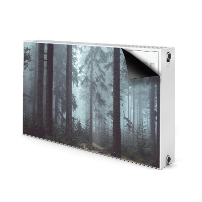 Magnetic radiator cover Foggy forest