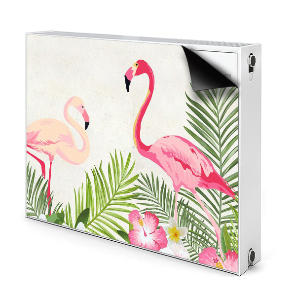 Magnetic radiator mat Two flamingos