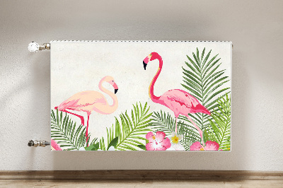 Magnetic radiator mat Two flamingos