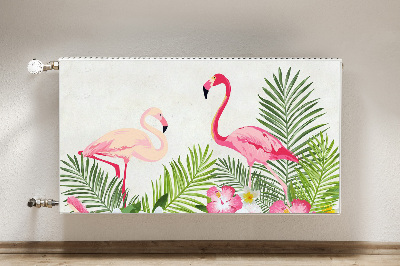 Magnetic radiator mat Two flamingos