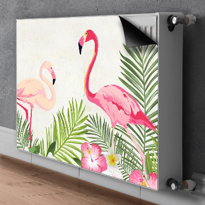 Magnetic radiator mat Two flamingos