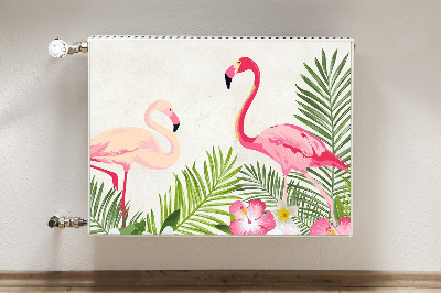 Magnetic radiator mat Two flamingos