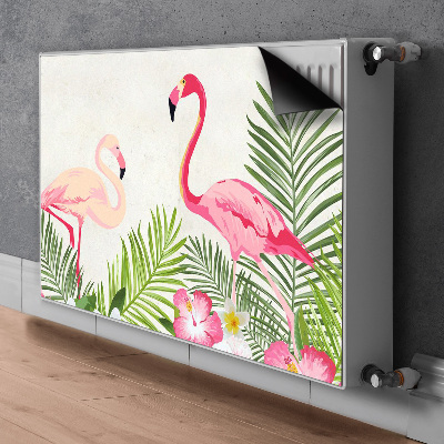 Magnetic radiator mat Two flamingos