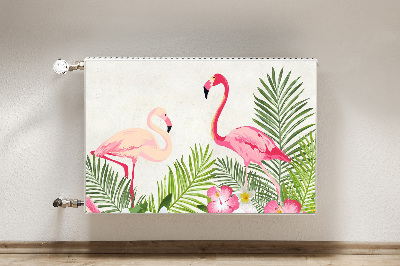 Magnetic radiator mat Two flamingos